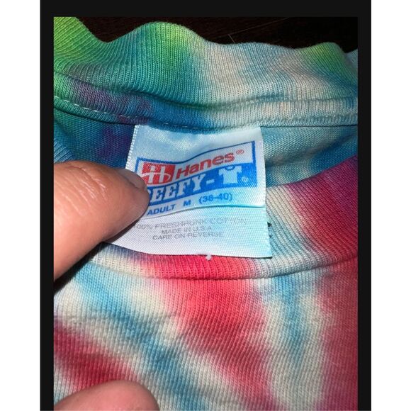 Vintage 1997 Jesus Christ Divinity Mingled With Humanity Religious Tie-Dye Tee - Picture 4 of 4